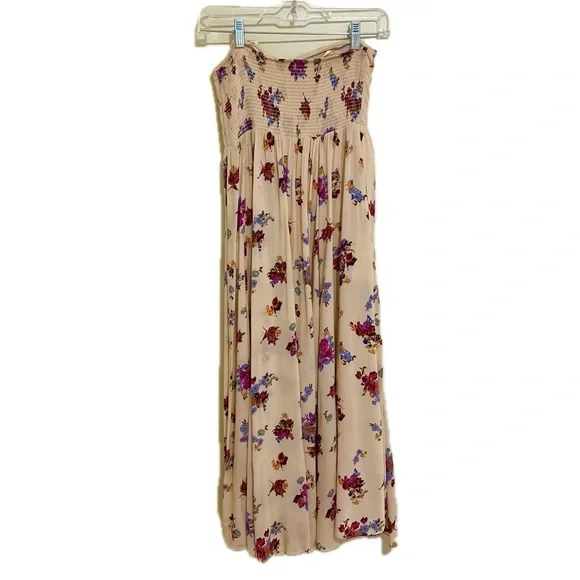 Free People Bella Babe Printed Midi Dress Cream Floral Sleeveless Sz 2 - Picture 7 of 12